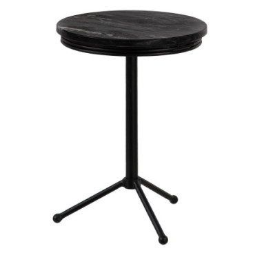 Table d'appoint Noir Fer/ Marbre 32x32x45cm