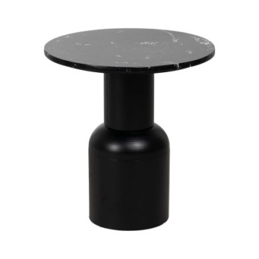 Table d'appoint Noir Mètal - Marbre 45x45x46cm