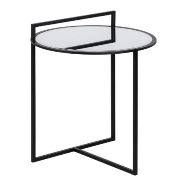 Table d'appoint Noir Métal - Miroir Salon 59x59x67,50cm