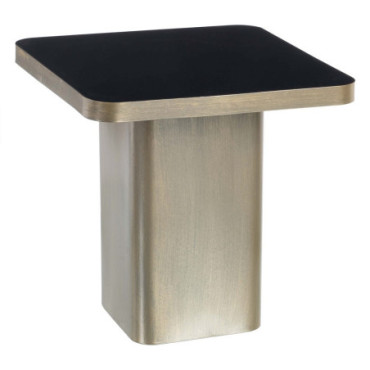 Table d'appoint Or - Noir Métal / Cristal 50,50x50,50x51cm