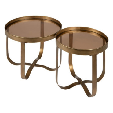 Table d'appoint Or Et De Cuivre 50x50x47,50cm