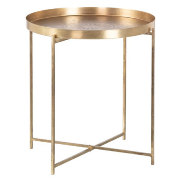 Table d'appoint Or Fer Salon 51x51x56cm