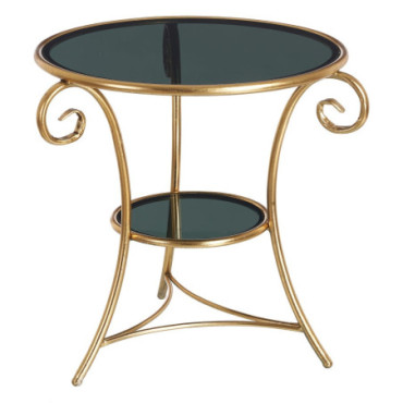 Table d'appoint Or Métal - Cristal Décoration 66x60x62cm