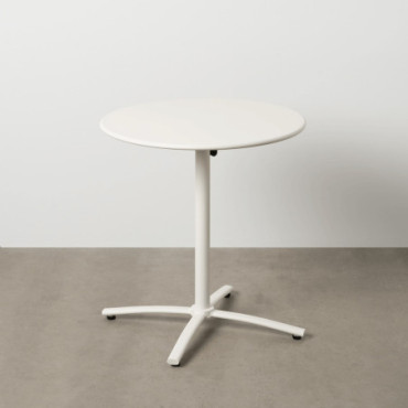 Table D'Appoint Pliant Blanc Acier 70x70x72cm