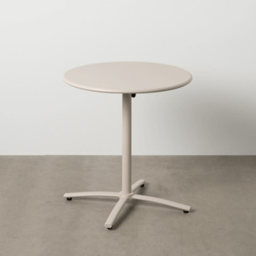 Table D'Appoint Pliant Taupe Old Acier 70x70x72cm