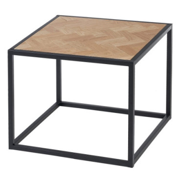 Table d'appoint Tang Naturel Bois / Métal 55x55x45cm