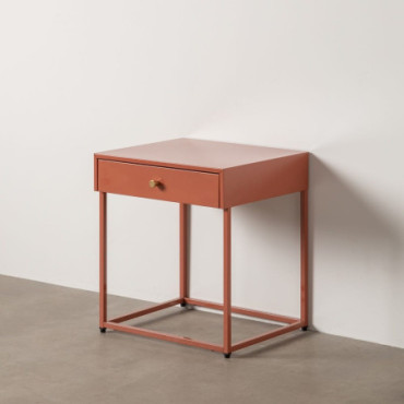 Table d'appoint Terracotta Acier 43x41x50cm