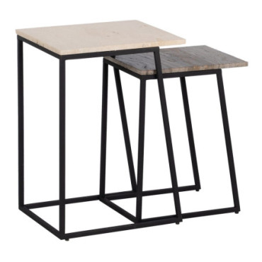 Table d'appoints Créme.Marrone 45x35x63,50cm Set de 2