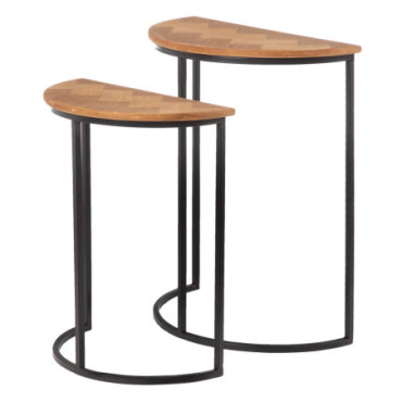 Table d'appoints Tang Marron - Noir 62,50x62,50x73cm Set de 2