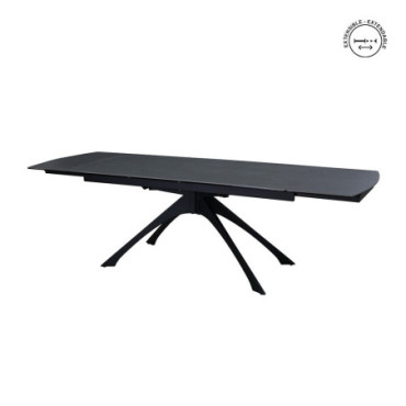 Table Extensible Gris Foncé 180x90x76cm