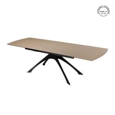 Table Extensible Naturel - Noir 180x90x76cm