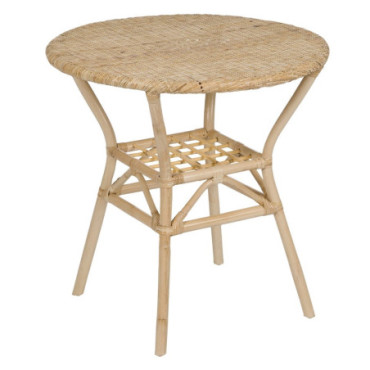 Table Naturel Rotin Salon 75x75x76cm