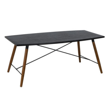 Table Noir - Naturel Mdf - Métal 179x90x75cm