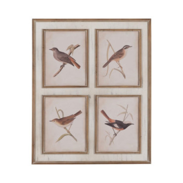 Tableau Imprimé Oiseaux Bois / Cristal 72,50x3,50x88cm