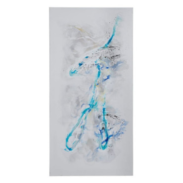 Tableau Peinture Abstraite Bleu Toile 70x3,50x140cm