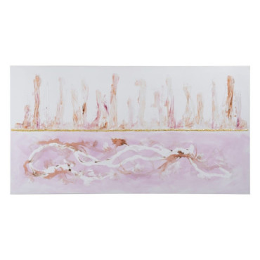 Tableau Peinture Abstraite Rose Toile 80x3,50x150cm