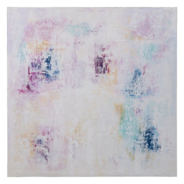 Tableau Peinture Abstraite Violet - Blanc 120x3,50x120cm