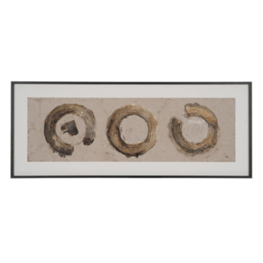 Tableau Peinture Cercles. Bois D'Ayous 150x4x60cm