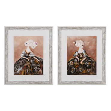 Tableau Peinture Menina 2/M Gris - Blanc 50x3x60cm