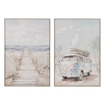 Tableau Peinture Plage 2/M Toile 60x3,50x90cm