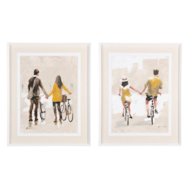 Tableau Peinture Vélo 2/M Blanc Bois 83x6x104cm