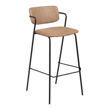 Tabouret Beige Pu/Mètal Salon 43x50x97cm