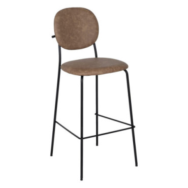 Tabouret Beige Pu/Mètal Salon 46x50x107cm