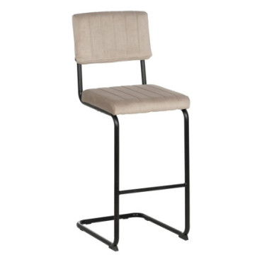 Tabouret Beige Tissu - Métal Contract 44x50x115cm