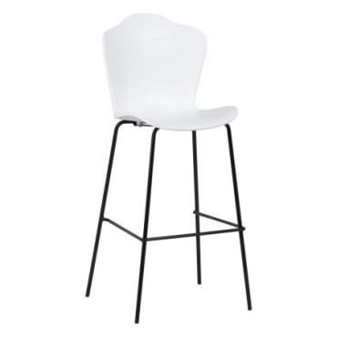 Tabouret Blanc - Noire Pp/Metal Salon 54x46x113cm