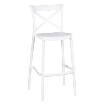 Tabouret Blanc Polypropylène Salon 52,50x44,90x107cm