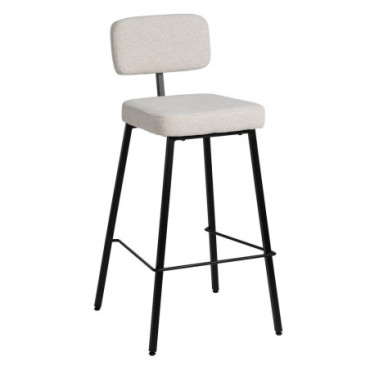 Tabouret Blanc Tissu - Métal Décoration 39x50,50x103cm