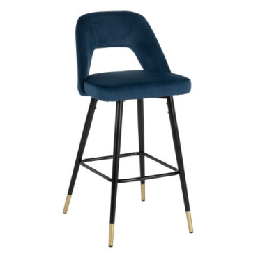 Tabouret Bleu Tissu - Métal 43x47x105cm