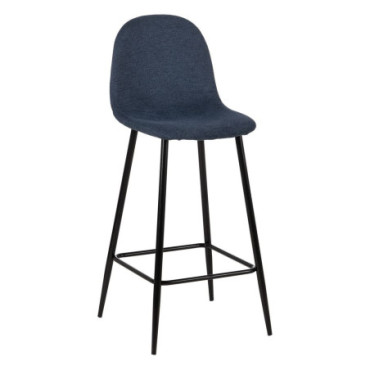 Tabouret Bleu Tissu - Metal Salon 45,50x45x105,50cm