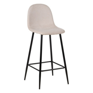 Tabouret Crème Tissu - Metal Salon 45,50x45x105,50cm