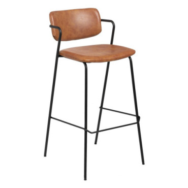 Tabouret Cuir Pu/Mètal Salon 43x50x97cm