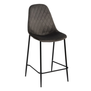 Tabouret Gris Oscuro Tissu - Metal Salon 48x56x104cm