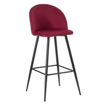 Tabouret Haut Bordeaux Tissu - Métal 40,20x48,20x102cm