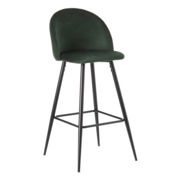 Tabouret Haut Vert Foncé Tissu - Métal 40,20x48,20x102cm