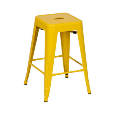 Tabouret Jaune Métal Dallas Industriel 42x42x61,20cm