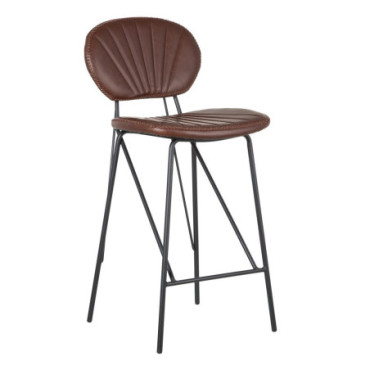 Tabouret Marron Métal / Similicuir 44x50,50x97cm