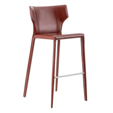 Tabouret Marron Peau Salon 48,50x55x102cm