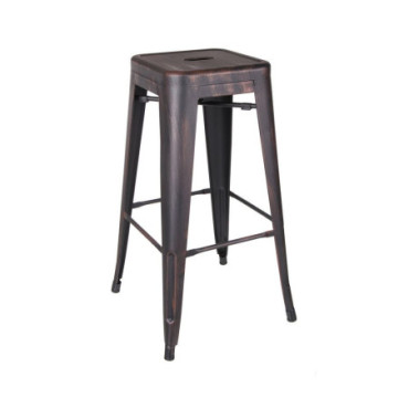 Tabouret Noir - Or Métal Dallas 42x42x61,20cm