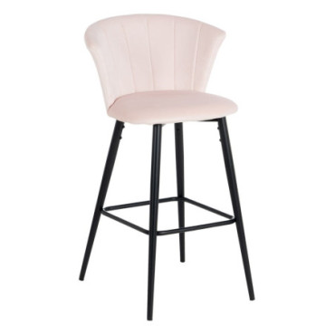 Tabouret Velours Rose Tissu - Métal 56x52x98cm