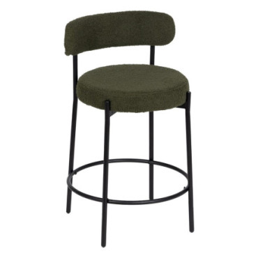 Tabouret Vert - Noir Tissu - Métal 50x50x84cm