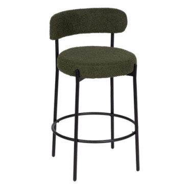 Tabouret Vert - Noir Tissu - Métal 50x50x89cm