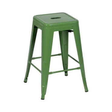 Tabouret Vert Métal Dallas Industriel 42x42x61,20cm