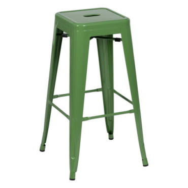 Tabouret Vert Métal Dallas Industriel 43,50x43,50x76,50