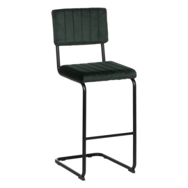 Tabouret Vert Tissu - Métal Contract 44x50x115cm