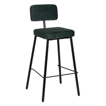 Tabouret Vert Tissu - Métal Décoration 39x50,50x103cm