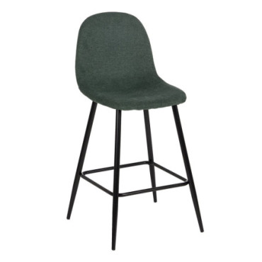 Tabouret Vert Tissu - Metal Salon 46x48x96cm